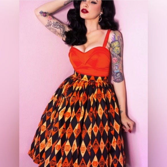 Vixen by Micheline Pitt Dresses & Skirts - Vixen by Micheline Pitt Halloween Harlequin swing skirt 3X